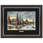 78212/42*55см Офорт цветной  "Старая Москва. Вид на Кремль"