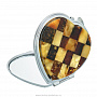 Карманное зеркало с янтарем "Сердце", фотография 2. Интернет-магазин ЛАВКА ПОДАРКОВ