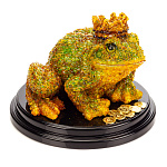 0063544-НП Изделия из янтаря СКУЛЬПТУРА "ЦАРЕВНА-ЛЯГУШКА" зеленая 22*21*16см на поставке