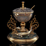 /1582 Златоуст Икорница "Рыбка" малая + ложечка в П/У