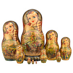 201113 Матрешка "ТРОЙКА ЛЕТО" 10 мест, h=26 см
