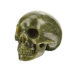 0063663 Натуральный камень ЧЕРЕП нефрит зеленый  79,9г 45-45мм