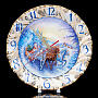 Часы-тарелка "Новый год" Гжель, фотография 1. Интернет-магазин ЛАВКА ПОДАРКОВ