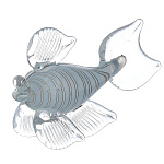 0041364/25555-4796 Декор.изделие "Рыбка" (голубая), -, цветная пудра + нить