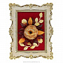 Настольное янтарное панно "Открытка с цветами" 24х18 см, фотография 1. Интернет-магазин ЛАВКА ПОДАРКОВ