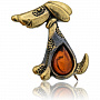 Брошь с янтарем "Собака Гаф", фотография 2. Интернет-магазин ЛАВКА ПОДАРКОВ