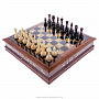 Шахматы с инкрустацией и фигурами из янтаря 45х45 см, фотография 1. Интернет-магазин ЛАВКА ПОДАРКОВ
