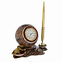 Настольный набор с часами-шаром "Тигр" из натурального камня, фотография 2. Интернет-магазин ЛАВКА ПОДАРКОВ