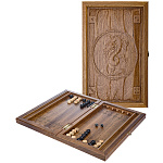 0065873/33-14 Нарды+Шашки дорожные  из массива черного дуба 36*46см
