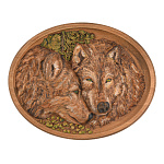 0068678 Панно   из нат. дерева "Волки" 35*27см