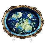 Поднос с авторской росписью "Цветы" 38х31 см