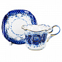 Чайная пара "Колокольчик". Гжель в золоте, фотография 2. Интернет-магазин ЛАВКА ПОДАРКОВ