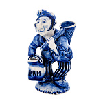 7765 Гжель Скульптура "Дуремар"  13*7см Авт.Черновы Л.и В