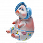 Статуэтка свиньи "Свинка Нюша". Гжель в цвете, фотография 2. Интернет-магазин ЛАВКА ПОДАРКОВ