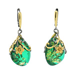 0068258/11,64г Серебро 925* СЕРЬГИ вст.Янтарь/позолота/родий