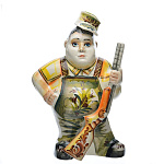 0042071-цвет Сувенир ГЖЕЛЬ ШТОФ "ОХОТНИК" фарфор ок. 450ml