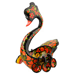 Братина деревянная с ковшиками "Лебедь". Хохлома