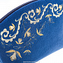 Косметичка бархатная "Нефертити". Темно-синяя с золотой вышивкой, фотография 5. Интернет-магазин ЛАВКА ПОДАРКОВ