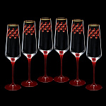0033991/14.00380.07 ЛФЗ НАБОР ДЛЯ ШАМПАНСКОГО 6 бокалов 180мл СЕТКА БОРДО