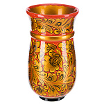 00202462Хохлома ВАЗА 26*13 см кудрина на красном