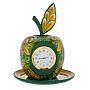 Настольные часы "Яблоко на тарелочке". Хохлома, фотография 1. Интернет-магазин ЛАВКА ПОДАРКОВ