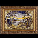  /833 Златоуст ГРАВЮРА "Тихий вечер"  в раме 