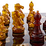 Шахматы с инкрустацией и фигурами из янтаря 30х30 см, фотография 6. Интернет-магазин ЛАВКА ПОДАРКОВ