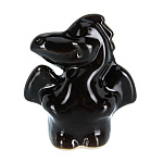 0072160 Фарфор Скульптура Дракон боком коричневый h 6 см