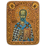 0044775/15*20см/240-1m Икона подарочная"Святитель Николай"мор.дуб  в ПУ (RTI-240-1.m)