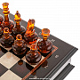 Шахматный ларец с янтарными фигурами "Королевский" 48х48 см, фотография 6. Интернет-магазин ЛАВКА ПОДАРКОВ