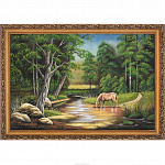 Картина с каменной крошкой "Лошадь на водопое" 60х40 см
