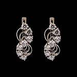 Серьги с фианитовыми вставками 6,95 гр. Серебро 925*