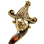 Брошь с янтарем "Колдунья", фотография 3. Интернет-магазин ЛАВКА ПОДАРКОВ