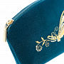 Косметичка бархатная "Бабочка". Морская волна с золотой вышивкой, фотография 3. Интернет-магазин ЛАВКА ПОДАРКОВ