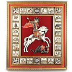 01001/Рлз Панно "Герб Москвы" ярославская майолика, багет  80*70см 