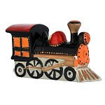 0069734 КЕРАМИКА Скульптура-подвес ПАРОВОЗ, L=11.5 см, h= 10 см