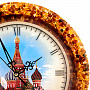 Часы настенные из янтаря "Храм Василия Блаженного", фотография 4. Интернет-магазин ЛАВКА ПОДАРКОВ