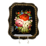 Поднос с авторской росписью "Цветы" 33х25 см