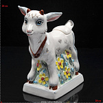 -0,5л Фарфор ШТОФ "КОЗЛЕНОК" цветной с зол. в комплекте (5019)