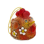 0033620 Сувенир КОЛОКОЛЬЧИК "ВЕСЕЛЫЙ ПЕТУШОК" 6,5*6см цвета в ассортименте