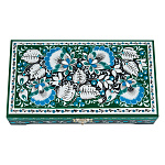 Деревянная шкатулка "Серебряные цветы". Хохлома