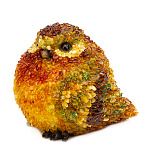 0063612 Сувенир из янтаря "СЫТЫЙ ВОРОБЕЙ" 12*14*12см