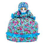 300795-Сувенир. Кукла-Грелка на чайник РОЗОЧКА ( голубой)