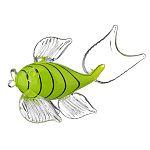 0041368/22152-4796 Декор.изделие "Рыбка" (оранж.), -, Белая нить