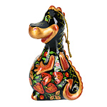 0071905-5,5*10*5см ЧЕР Хохлома Статуэтка-ПОДВЕС Символ года 2024 "ДРАКОН ГЕНА"фарфоровый