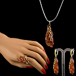 0050427/Подвеска 723026 вст.янтарь р/п (Ag 925)