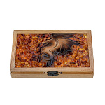 0090096 Домино "ДРАКОН" костяшки-коньяк 19.5*12 см