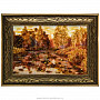 Картина янтарная "Осенний лес" 78х58 см, фотография 1. Интернет-магазин ЛАВКА ПОДАРКОВ