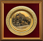 26461 Златоуст ПАННО "Паровоз (со звездой)", позолота, дерево