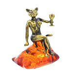 0045871/501 Сувенир Кошечка с бокалом Сувенир (коньячный)